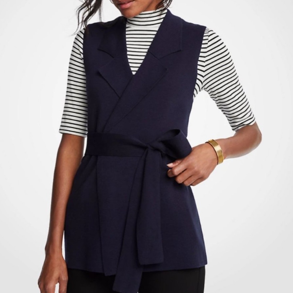 Ann Taylor Belted Sweater Vest